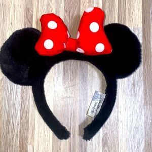 Walt Disney Minnie mouse Vintage ears headband Disneyland red bow polkadot ears